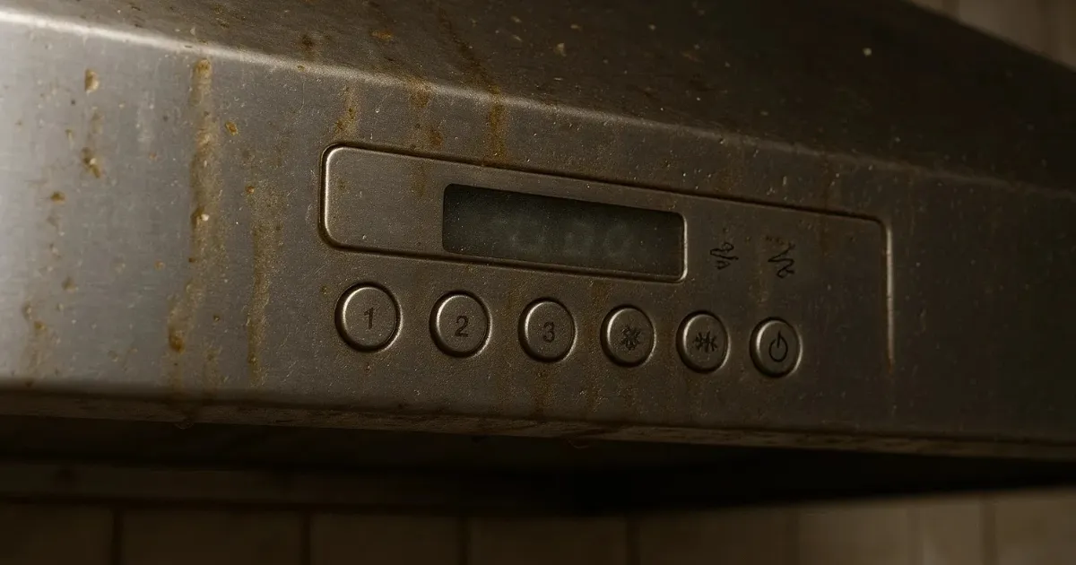 This picture shows range hood button and a digital display.