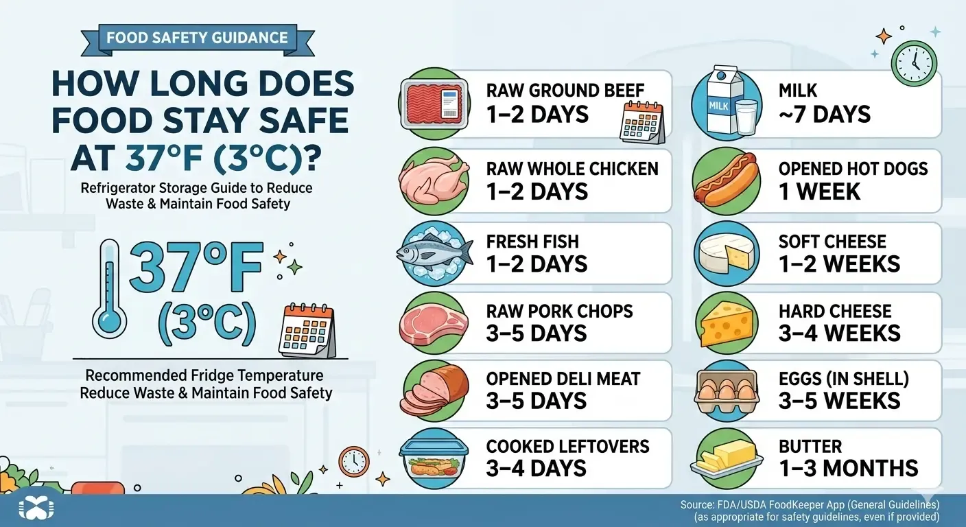 How long does food stay safe infographics