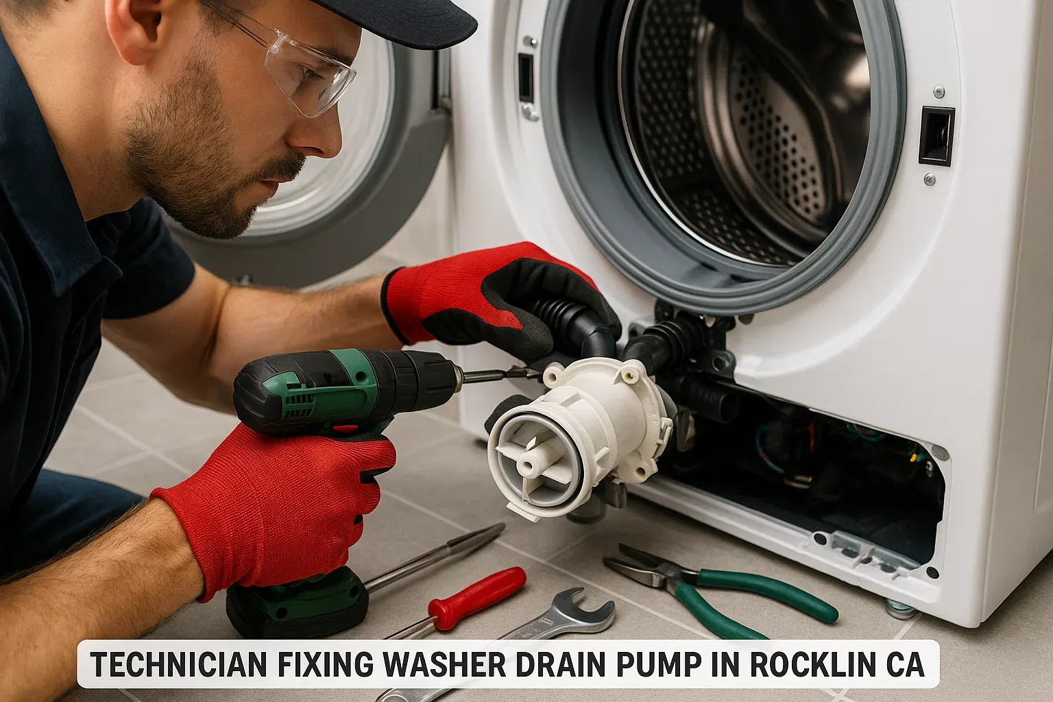 Washer drainage repair technician in Rocklin CA