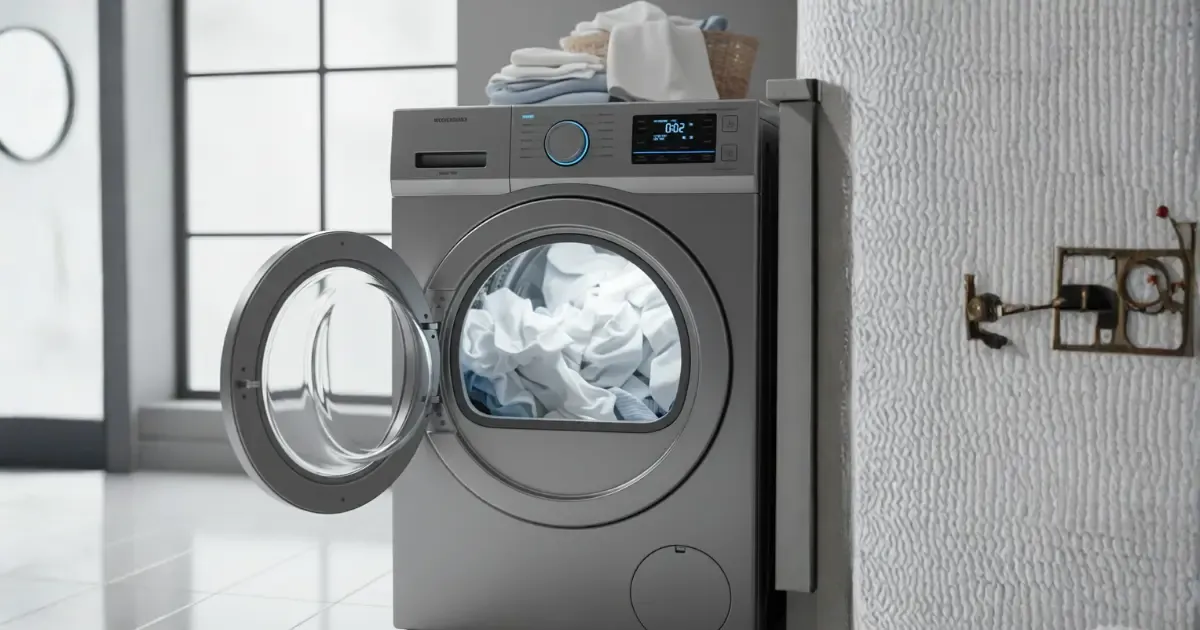A washing machine with dryer