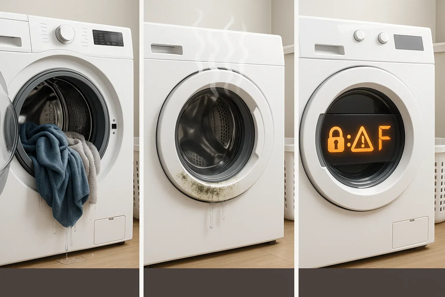 Washing machine problems Sacramento – clothes too wet after spin, foul odors from washer, error codes on display