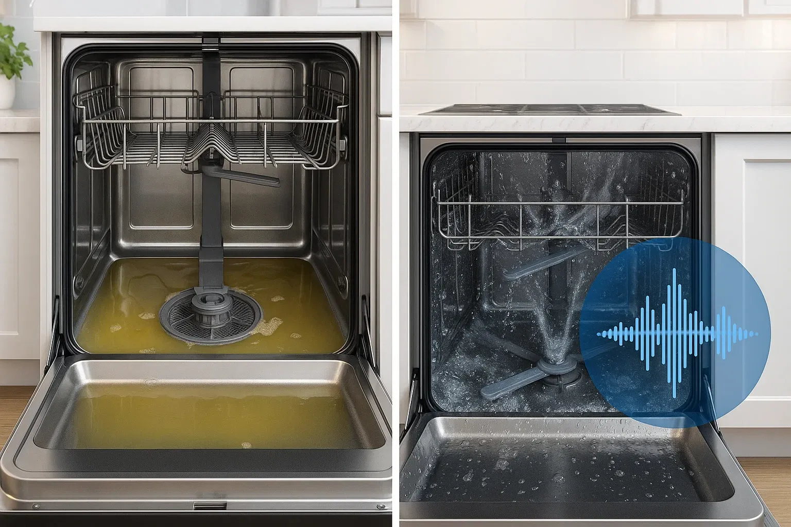 Dishwasher problems Sacramento – water not draining and unusual grinding noises during operation