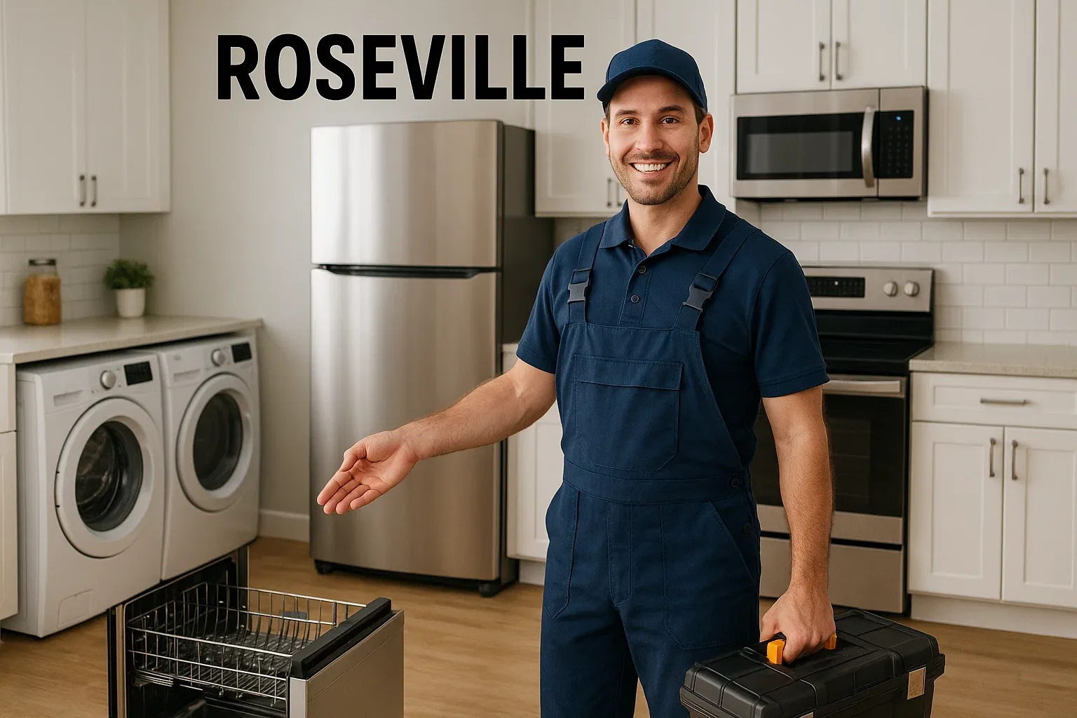Comprehensive appliance repair in Roseville – washer, dryer, refrigerator, dishwasher, oven, and microwave services
