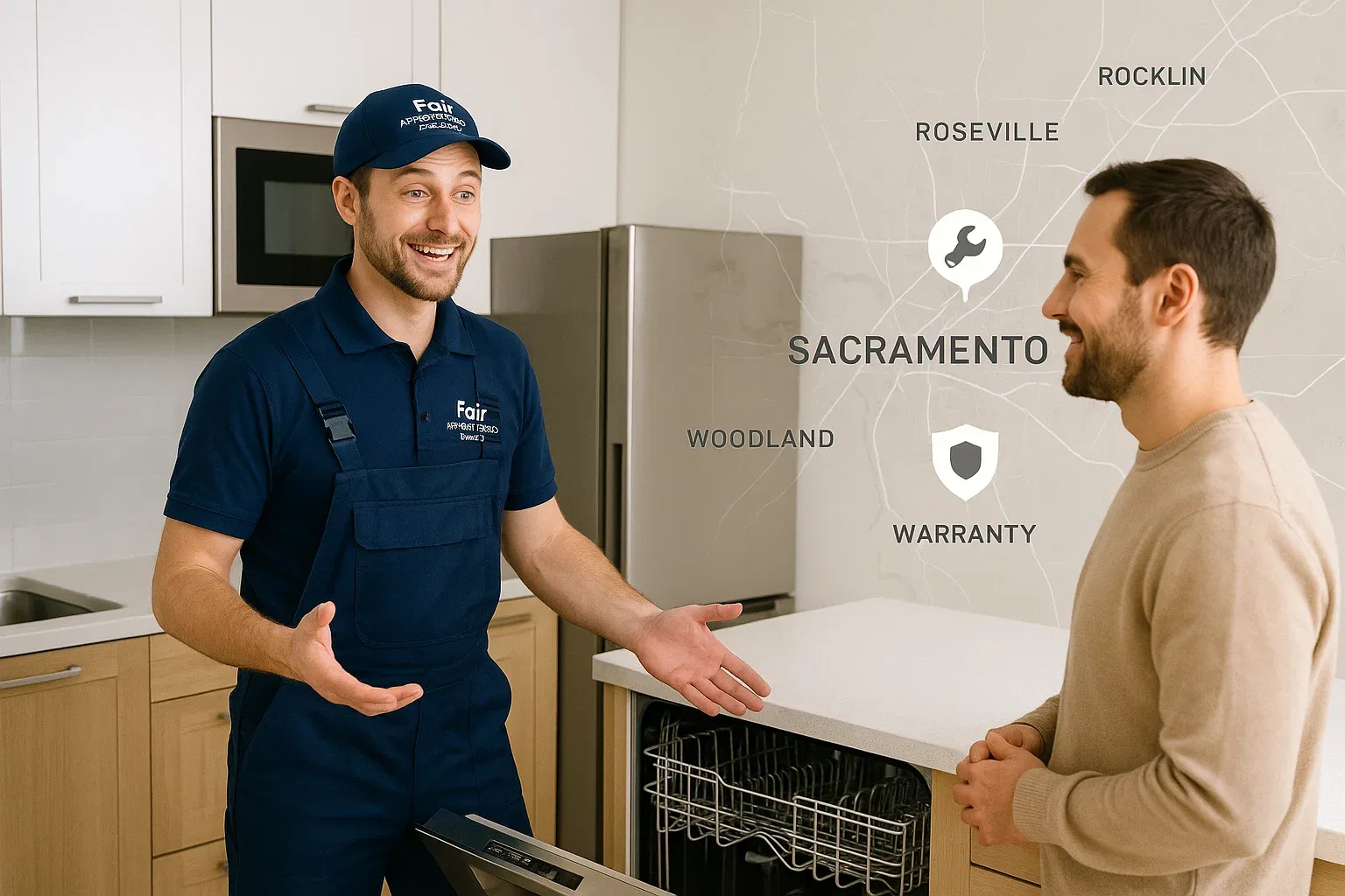 Sacramento dishwasher repair service – local technician helping homeowners across Roseville, Elk Grove, Rocklin, Woodland, and nearby areas