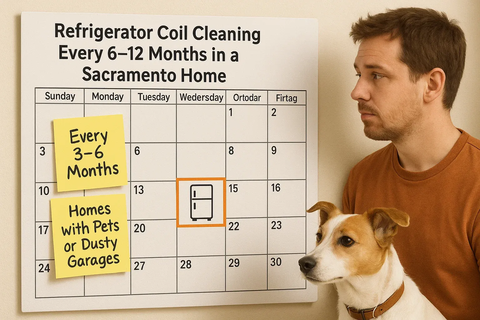 Refrigerator coil cleaning schedule – Sacramento homeowners reminded to clean coils every 6–12 months, more often with pets