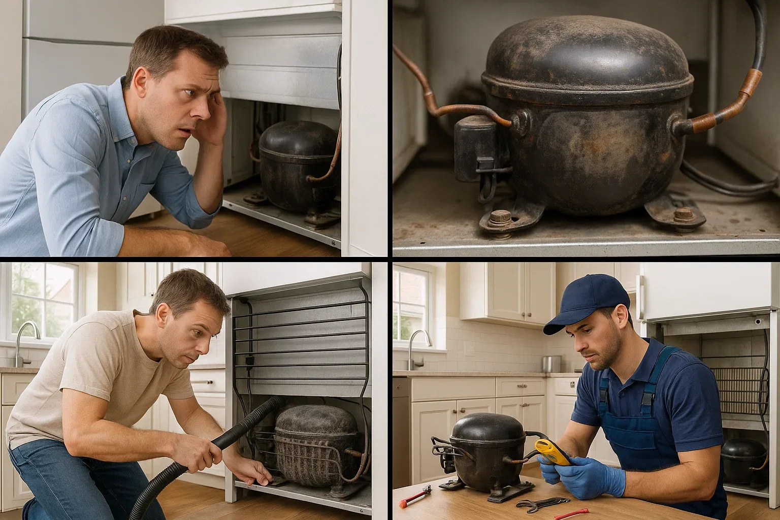 Refrigerator compressor repair Sacramento – loud humming, worn motor, coil cleaning, and professional replacement