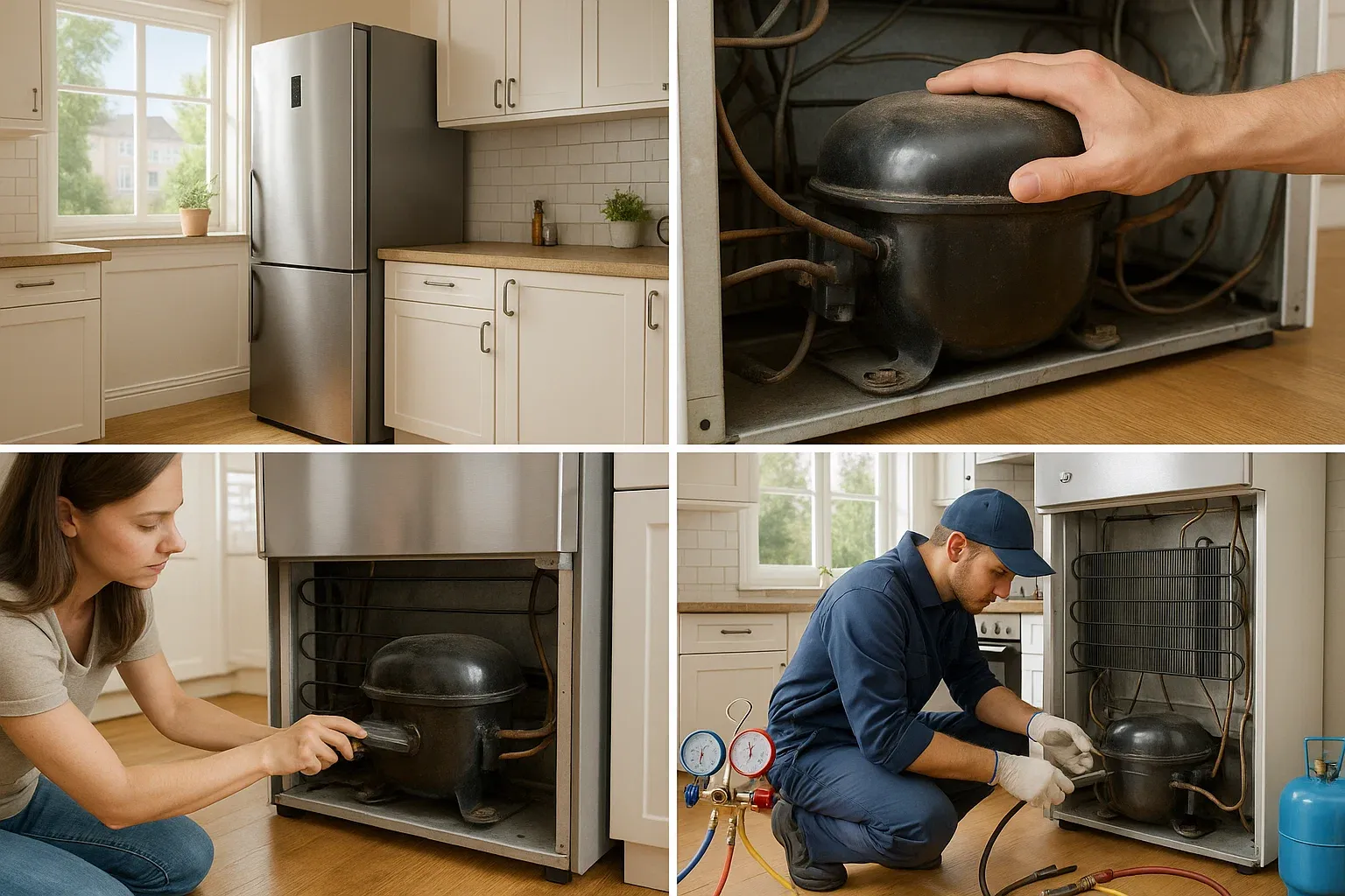 Refrigerator noise repair Sacramento – loud humming compressor, coil cleaning, and professional replacement service