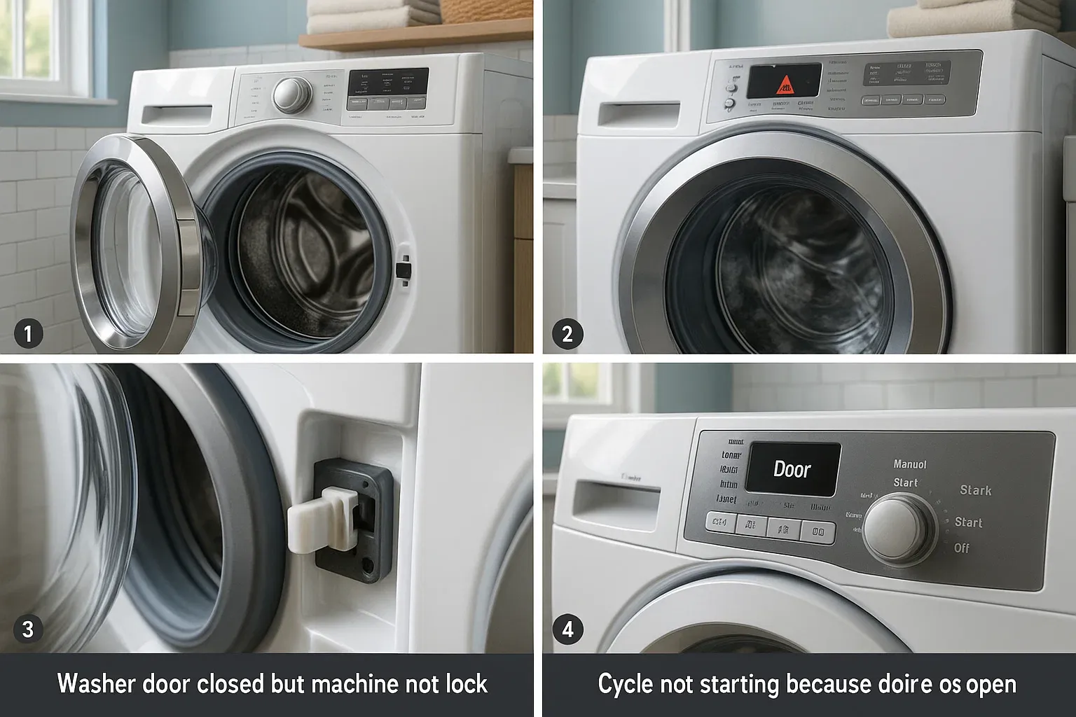 Washing machine door lock problems Sacramento – washer door not closing, not locking, clicking noises, washer won’t start