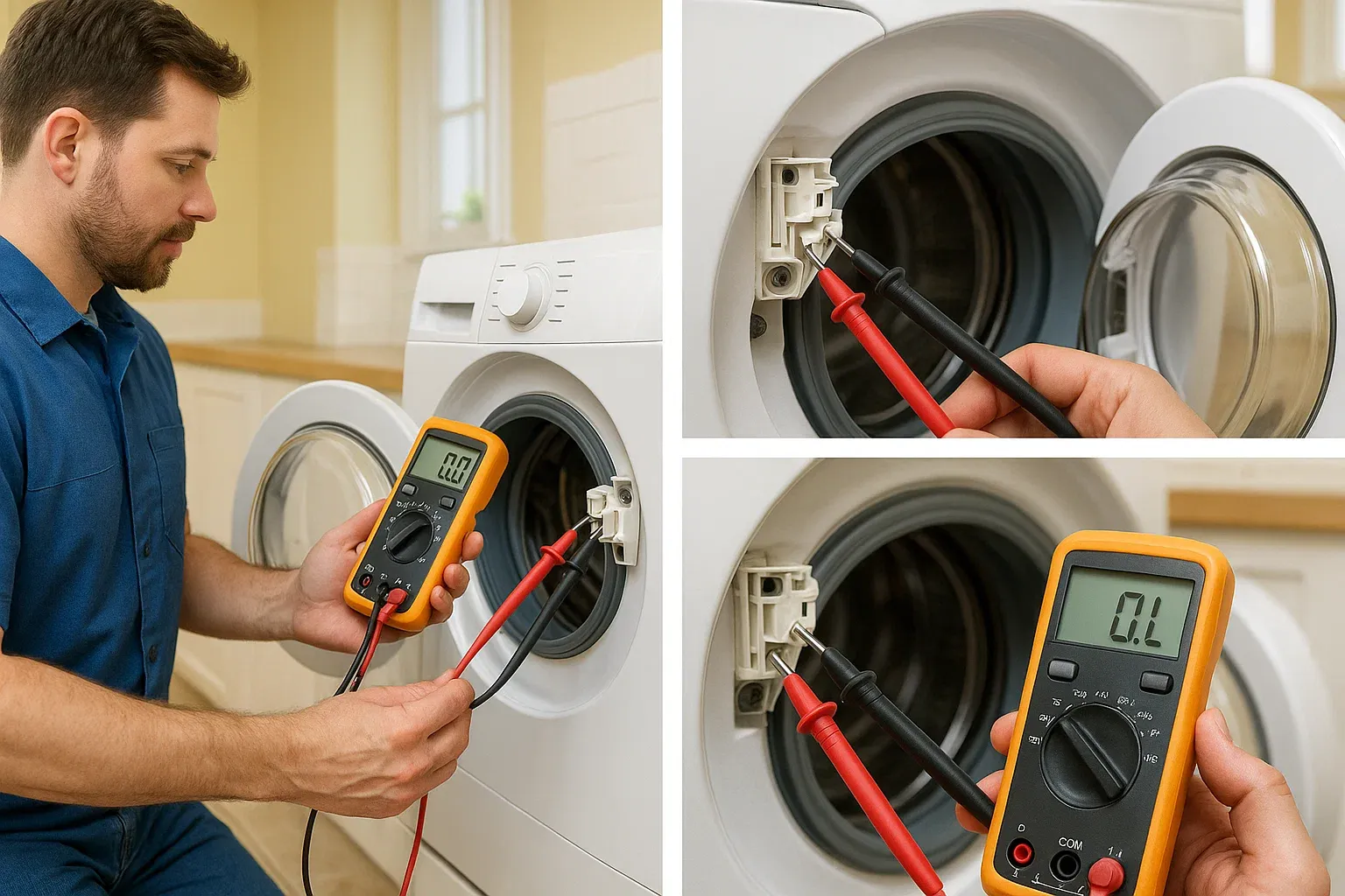 How to test washing machine door lock with multimeter Sacramento – probe placement and continuity check
