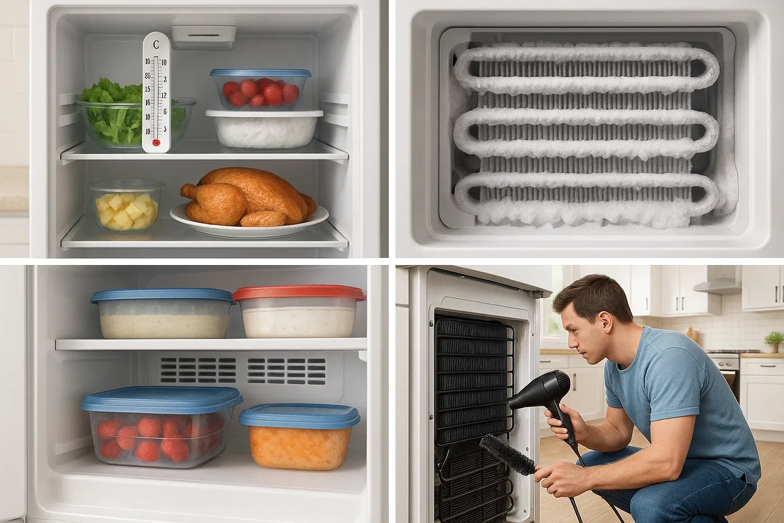 Refrigerator cooling problems Sacramento – fridge not cooling, iced coils, blocked vents, DIY fixes with coil cleaning