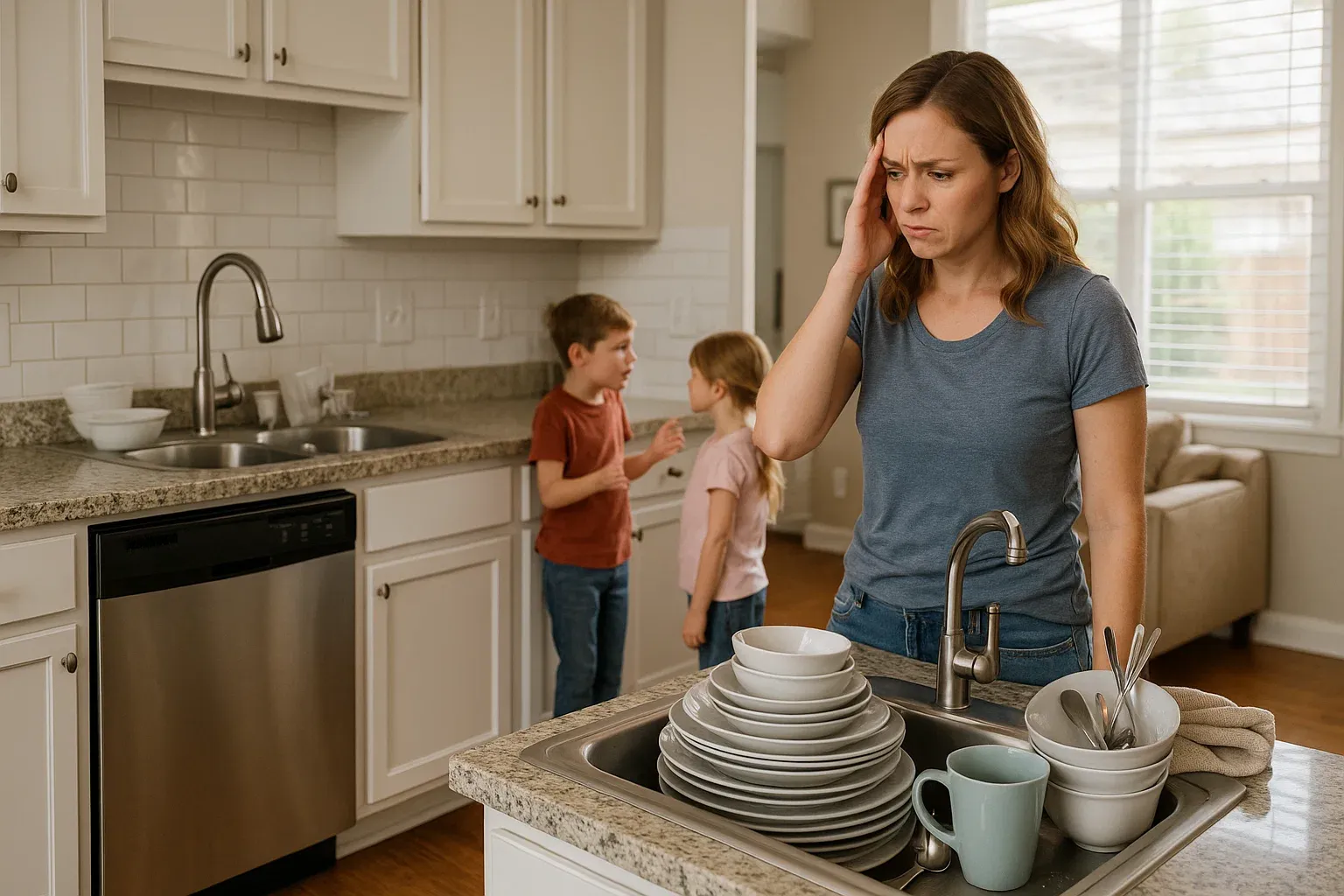 Roseville family kitchen disrupted by broken dishwasher needing emergency repair
