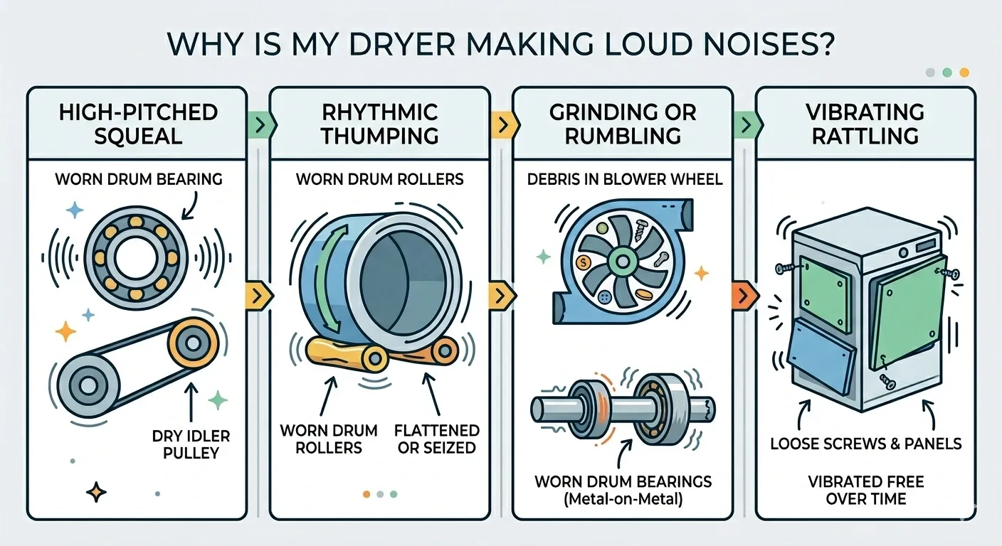 why is my dryer making noise infographics